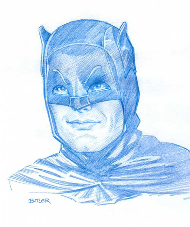 Sketch of Adam West as Batman