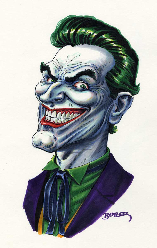 Big grinning Joker Portrait - Copic Marker Drawing