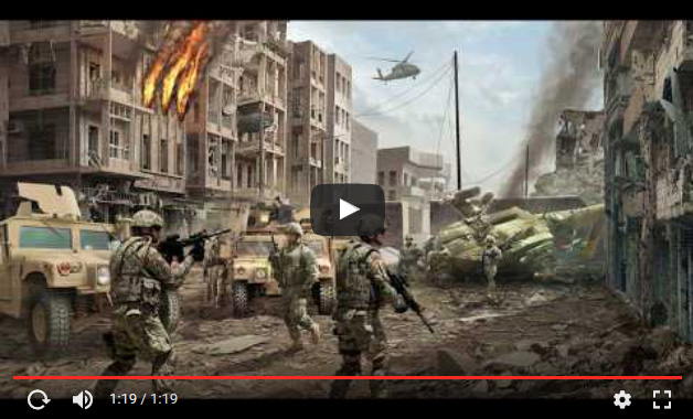 Youtube still for miltary gaming slideshow demonstrating photo compositing