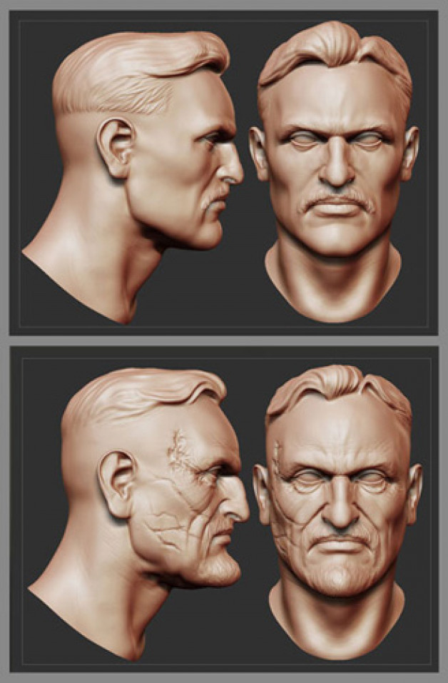 Dictator – Head Models Video Game Character ZBrush 2009
