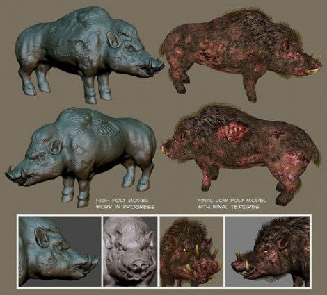 Devil Boar Creature Design Photoshop and ZBrush 2010