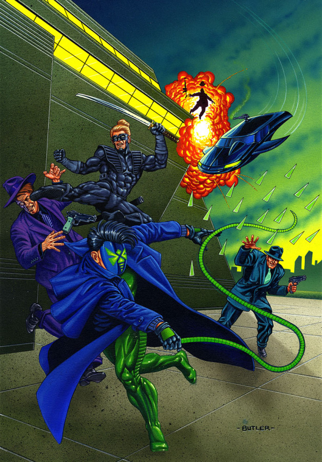 Green Hornet: Dark Tomorrow #3 NOW Comics Acrylic and airbrush on board 1993