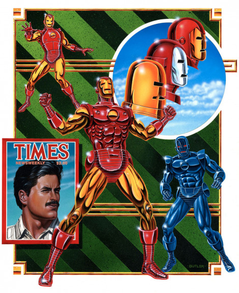 Iron Man Gamer’s Handbook of the Marvel Universe Acrylic on board 1988