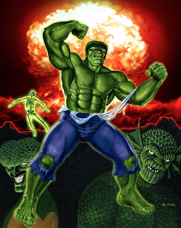 The Incredible Hulk The Gamer’s Handbook of the Marvel Universe 1989 Update Acrylic on board 1989