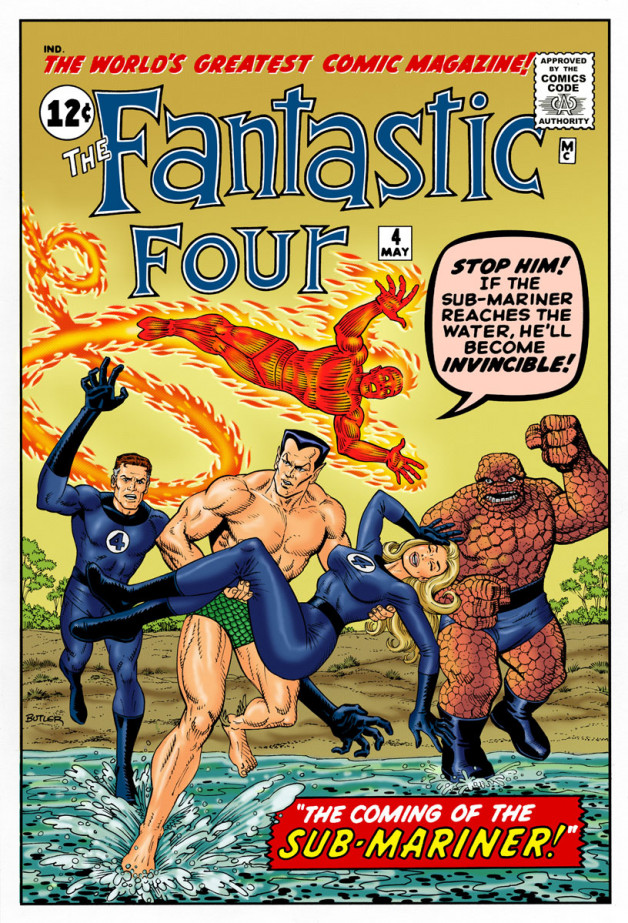 Fantastic Four #4 Cover Recreation Pen, Ink and Photoshop Colors 2010