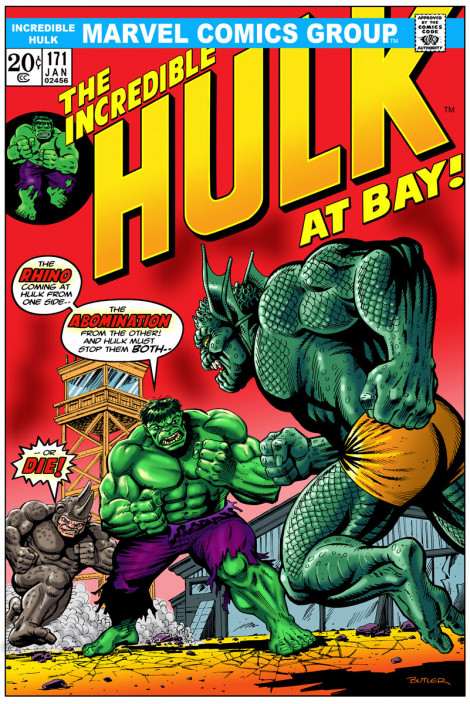 Hulk # 171  Cover Recreation Pen, Ink and Computer Colors 2009