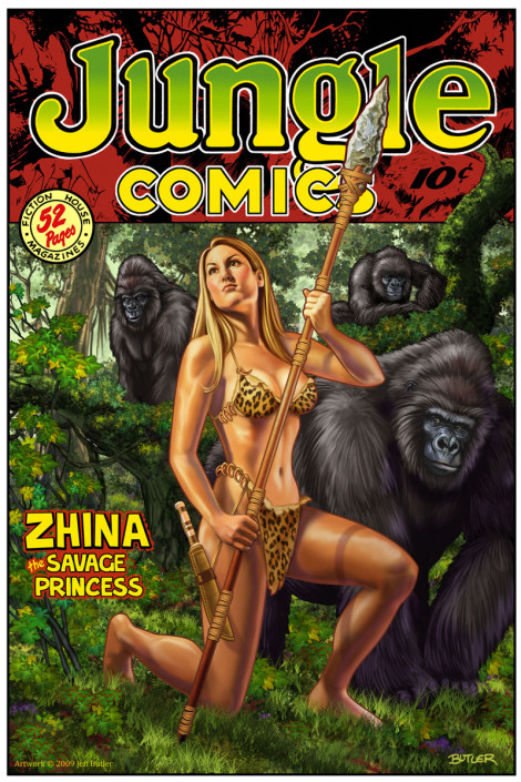 Jungle Comics: ”Zhina”  Imaginary Cover Digital Painting 2009