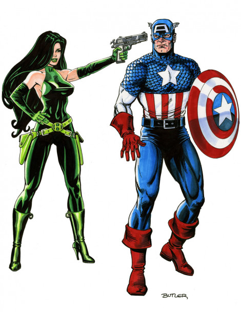 Captain America  & Madame Hydra Marker Sketch 2007