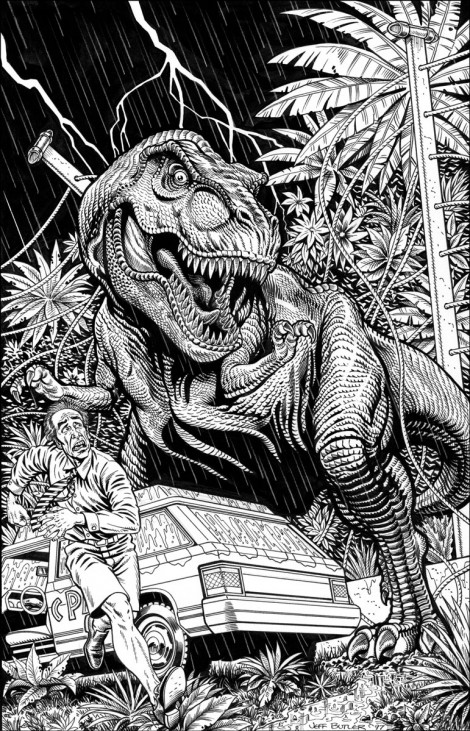 Return to Jurassic Park Topps Comics – Unpublished Brush and Ink 1997