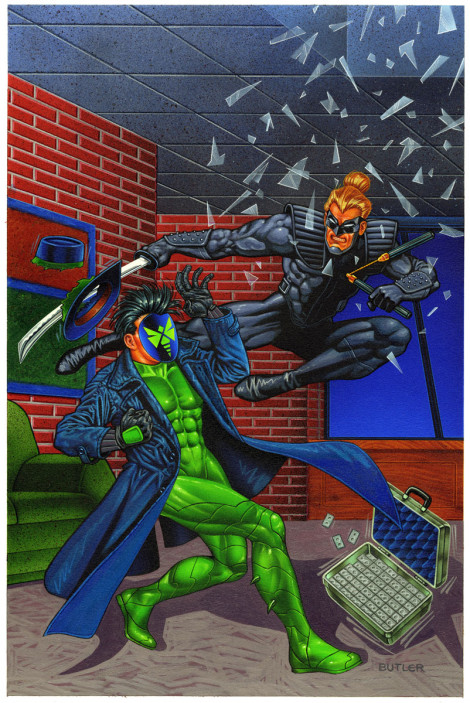 Green Hornet: Dark Tomorrow #2 NOW Comics Acrylic and airbrush on board 1993