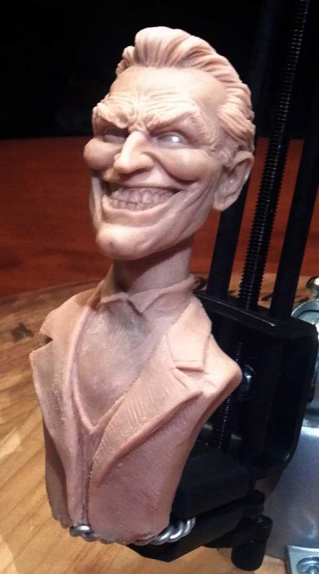 Joker sculpture (in progress) with evil smile